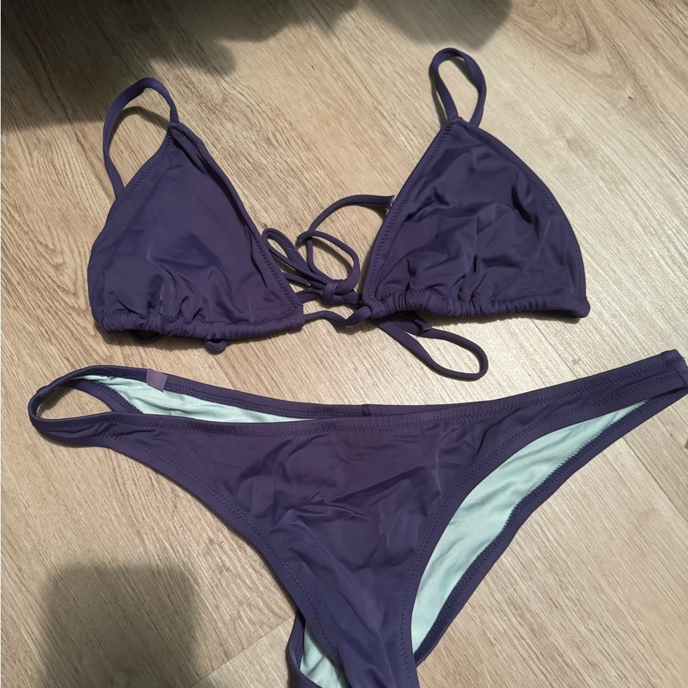 Purple Triangle Bikini Set